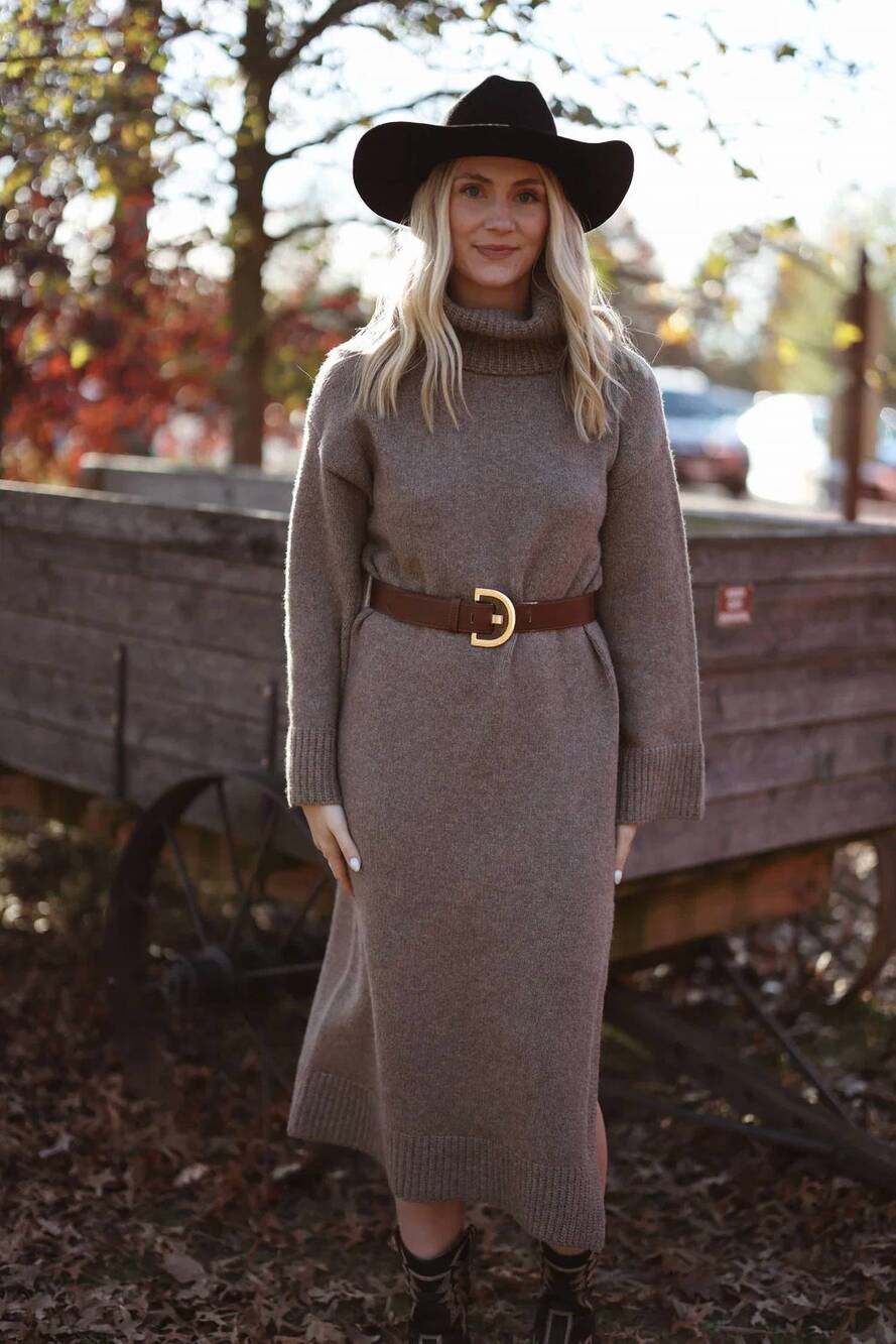 NEW PROMESA aspen sweater dress in mocha
